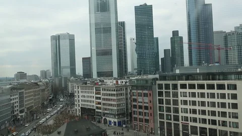 Skyscrapers from a high-rise elevator Stock Footage 128389107