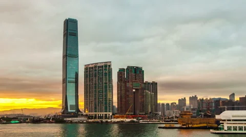 Skyscrapers in HongKong, China. Timelapse Stock Footage 59129406