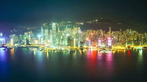 Skyscrapers in HongKong. Timelapse Stock Footage