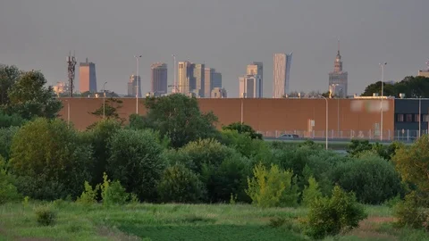 Skyscrapers on the horizon. Stock-Footage 77589408