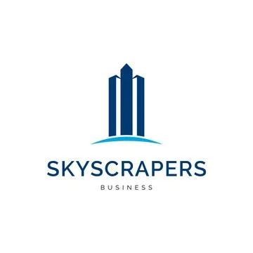 Skyscrapers Icon Logo Design Template Ilustración de archivo