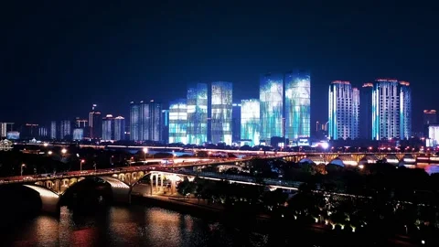Skyscrapers Ifs In Changsha Video stock 220114256