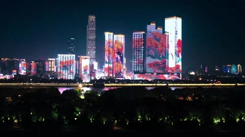 Skyscrapers Ifs In Changsha Vídeo Stock 220114375