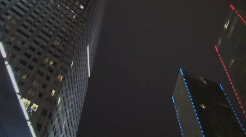 Skyscrapers Las Vegas at night Stock Footage