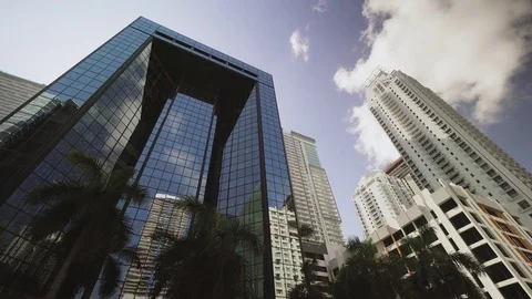 Skyscrapers in Miami, tracking shot Stock Footage 74088103