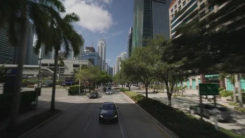 Skyscrapers in Miami, tracking shot Stock Footage 74097210