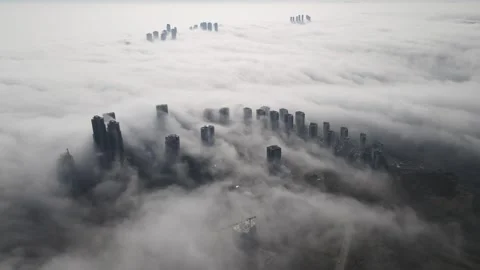 Skyscrapers In The Mists 스톡 동영상 333048968