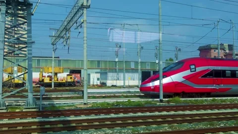 Skyscrapers in Naples. View From the Window of the Train Arriving at the Naples Stock Footage 231567663