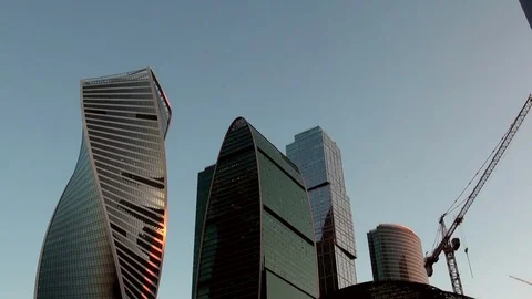 Skyscrapers at night Stock Footage 72541478