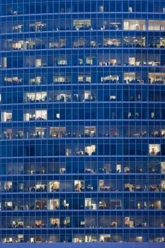 Skyscrapers at night Stock Photos