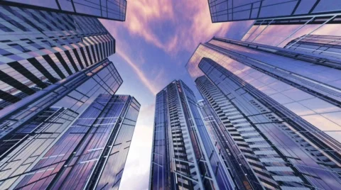 Skyscrapers with reflection  Video stock 575383