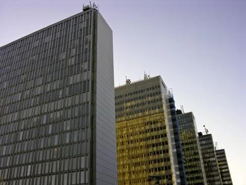 Skyscrapers in a row Stock Photos