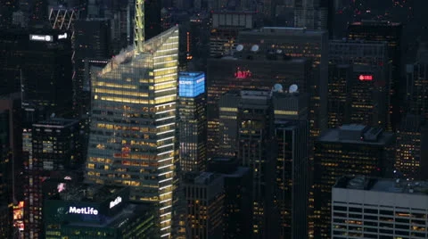 Skyscrapers seen from the Empire State Building, New York Stock Footage 24246467