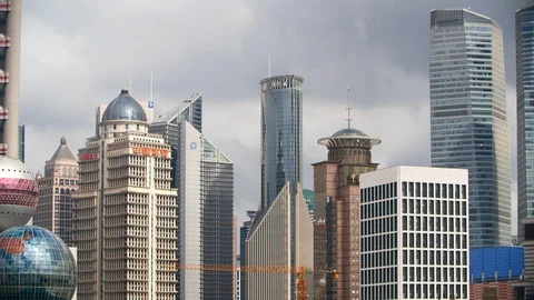 Skyscrapers in Shanghai by day Stock Footage 99595880