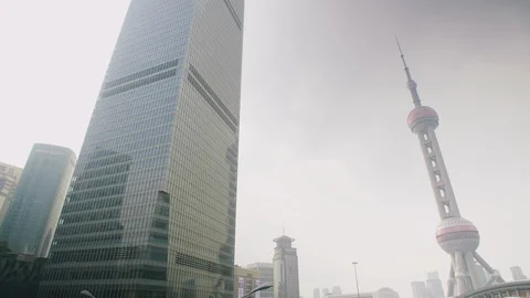 Skyscrapers in Shanghai by day Stock Footage 104864778
