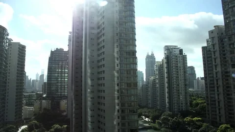 Skyscrapers in Shanghai Stockbeeldmateriaal 77698485