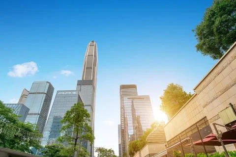 Skyscrapers in Shenzhen, Guangdong Stock Photos