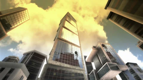 Skyscrapers on sky background. Video stock 37797343