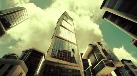 Skyscrapers on sky background. Video stock 37797766