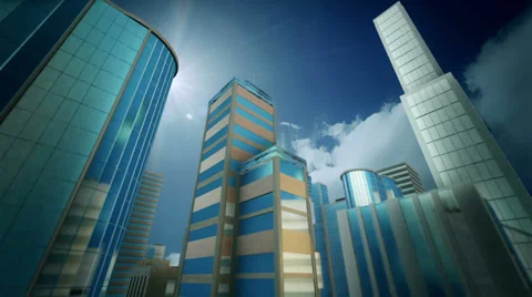 Skyscrapers on sky background. Video stock 37797783