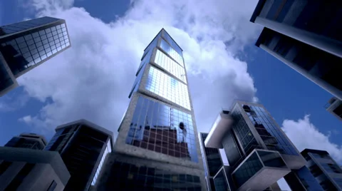 Skyscrapers on sky background. Video stock 37797920