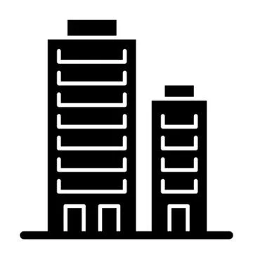 Skyscrapers solid icon. Two buildings vector illustration isolated on white 스톡 일러스트