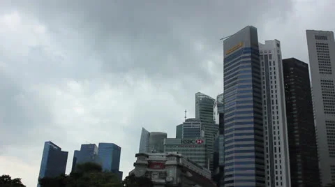 Skyscrapers with stormy clows Video stock 24638023