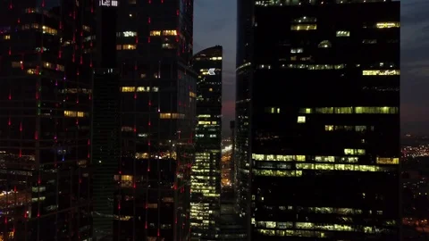 Skyscrapers at summer night 库存影片 81910249