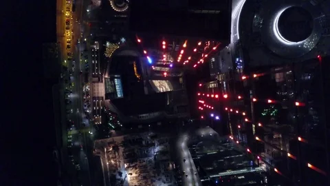 Skyscrapers at summer night 库存影片 81910258