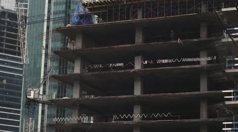 Skyscrapers under construction Stock Footage 49295610