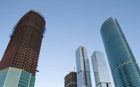 Skyscrapers under construction Foto stock