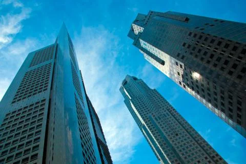 Skyscrapers view from the bottom Stock Photos
