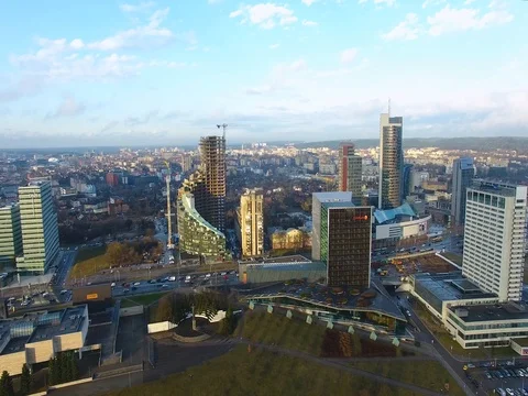 Skyscrapers of Vilnius Stock Footage