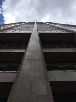 Skyscrapper elevation from frog perspective in Calgary Fotos de archivo