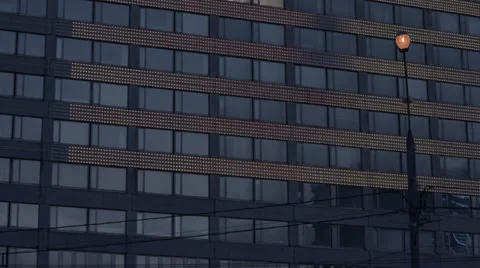 Skyscrapper exterior lighting timelapse Stock Footage 36762205