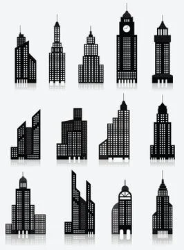 Skyscrapper icons Stock Illustration