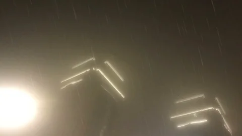 Skyscrapper night rain Stock Footage 126432998