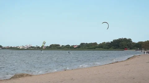 Skysurf on the beach Stock Footage 186895970