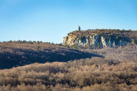 Skytop Tower and Eagle Cliff, Mohonk Preserve, Upstate New York, USA Stock Photos
