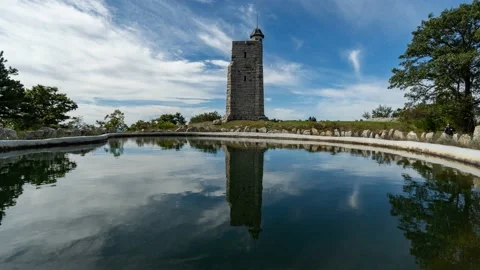 Skytop Tower and Reflection 4K Time Lapse Stock Footage 213535444