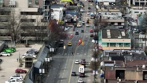SkyTrain Construction Along Broadway 스톡 동영상 337158983