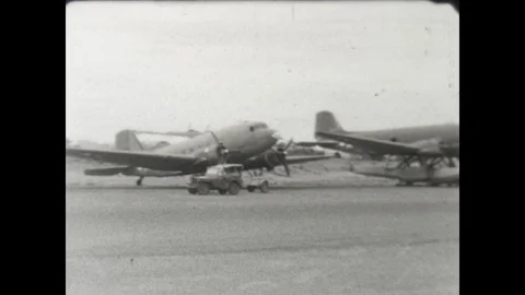 Skytrain With Floats 1946 Stock Footage 129204155