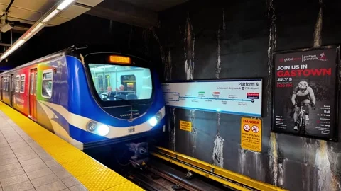 SkyTrain Public Transit System in Vancouver, British Columbia, Canada Stock Footage 322513631