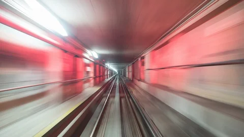 Skytrain time-lapse through the city of Vancouver Stock Footage 129893934