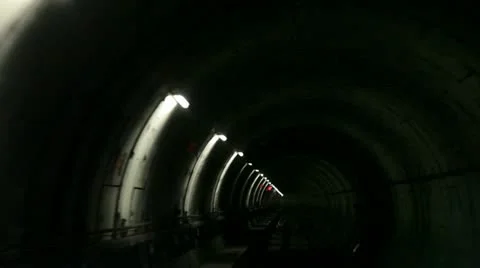 Skytrain tunnel on the canada line to richmand and vancouver airport. Stock Footage 10865010