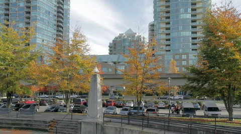 Skytrain in Vancouver, BC Stock Footage 566003