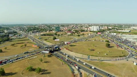 The skyview of the Accra. Ghana Video stock 157626340