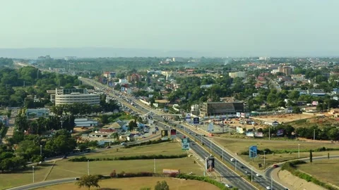 The skyview of the Accra. Ghana Video stock 157626341
