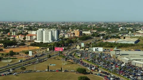 The skyview of the Accra. Ghana Video stock 157626344