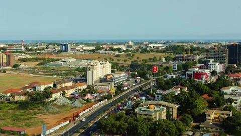 The skyview of the Accra. Ghana Video stock 157626348